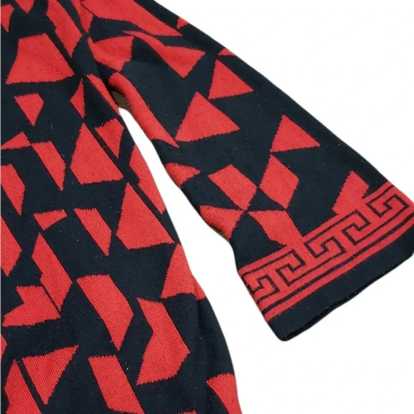 Melissa Paige Red Aztec Geo Print Cardigan S - Picture 4 of 4